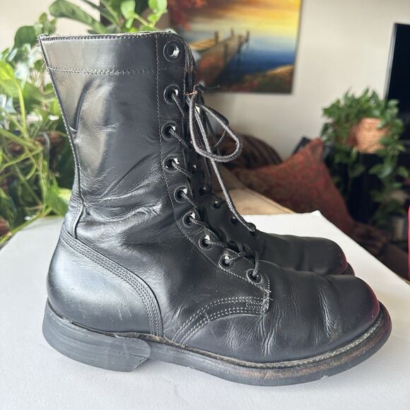 1967 Endicott Johnson Men\'s 8W Combat Boots US Military Vietnam Black Leather main image 16